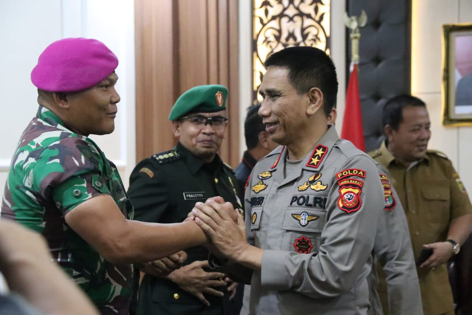 Wujudkan Sinergitas, Danbrigif 4 Marinir/Bs Hadiri Undangan Pisah Sambut Kapolda Lampung, Foto|| (Dok. jurai.id)
