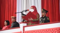 Walikota Eva Dwiana Pimpin Upacara Peringatan HUT Bandar Lampung ke-341, Foto||Ist