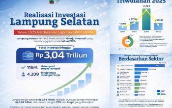 Investasi Lampung Selatan 2025 Over Target 115 Persen, Bukti Komitmen Bupati Radityo Egi Permudah Perizinan