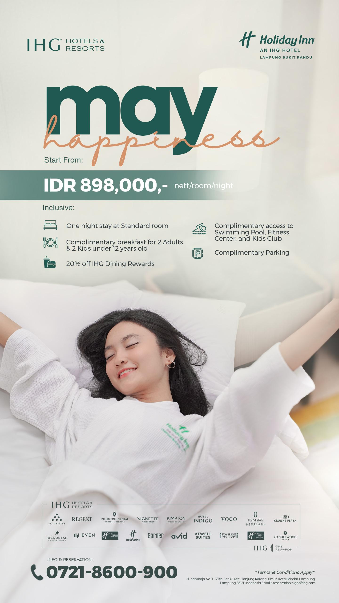 Holiday Inn Lampung Bukit Randu Hadirkan Promo ‘May Happiness’, Staycation Nyaman Mulai IDR 898.000 Nett