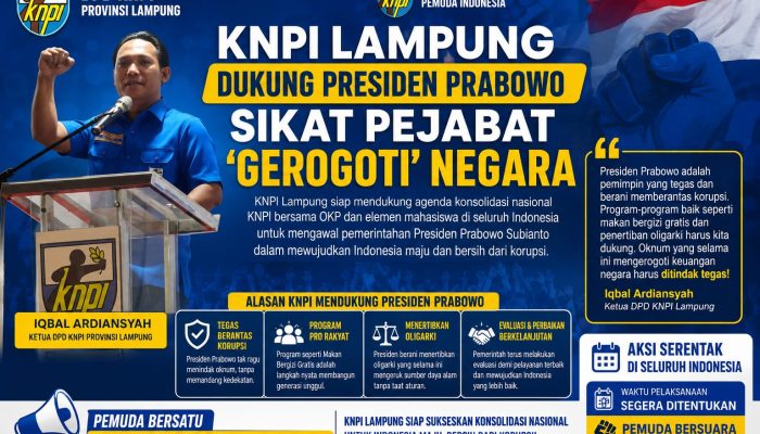 KNPI Lampung Dukung Presiden Prabowo Sikat Pejabat ‘Gerogoti’ Negara