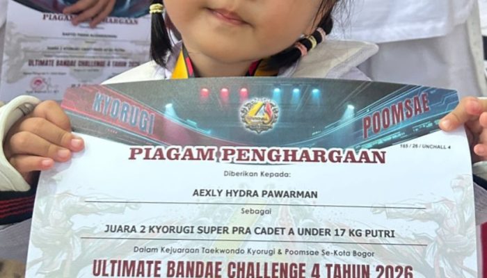 Aexly Hydra Pawarman Atlet Usia Dua Tahun Raih Kyorugi di Kejuaraan Taekwondo UNCHALL IV 2026