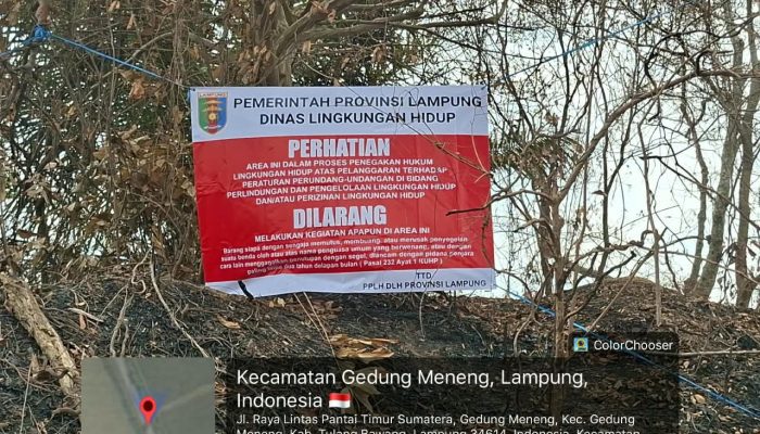 Lahan Perkebunan PT SIL Disegel DLH Lampung, Ini Alasannya